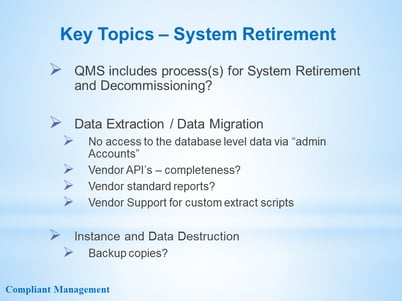 System retirement